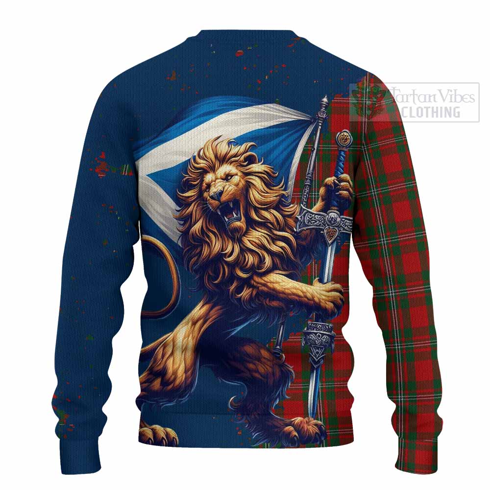 Tartan Vibes Clothing MacGregor (McGregor) Tartan Family Crest Knitted Sweater with Scottish Majestic Lion