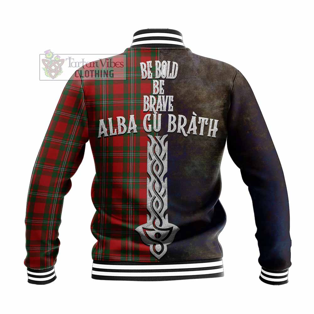 Tartan Vibes Clothing MacGregor (McGregor) Tartan Family Crest Baseball Jacket Alba Gu Brath Be Brave Lion Ancient Style