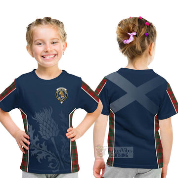 Tartan Vibes Clothing MacGregor (McGregor) Tartan Kid T-Shirt with Family Crest and Scottish Thistle Vibes Sport Style