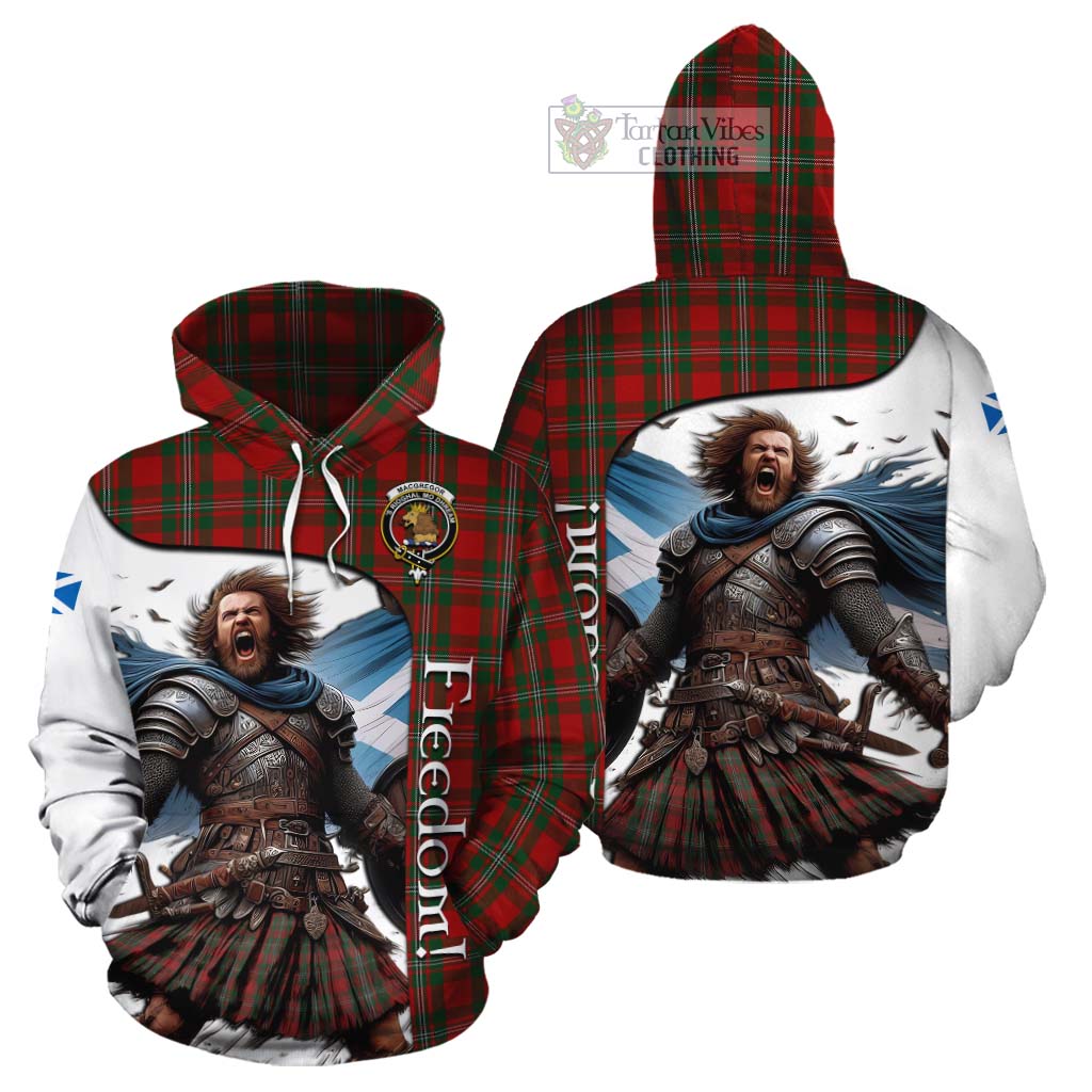 Tartan Vibes Clothing MacGregor (McGregor) Crest Tartan Cotton Hoodie Inspired by the Freedom of Scottish Warrior