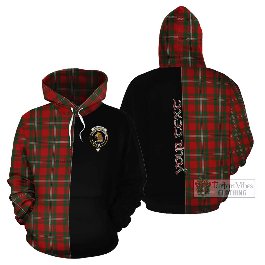 Tartan Vibes Clothing MacGregor (McGregor) Tartan Cotton Hoodie with Family Crest and Half Of Me Style