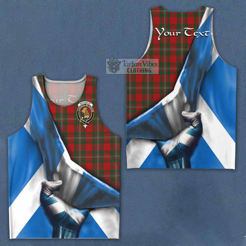 Tartan Vibes Clothing MacGregor (McGregor) Tartan Men's Tank Top with Family Crest Scotland Patriotic Style