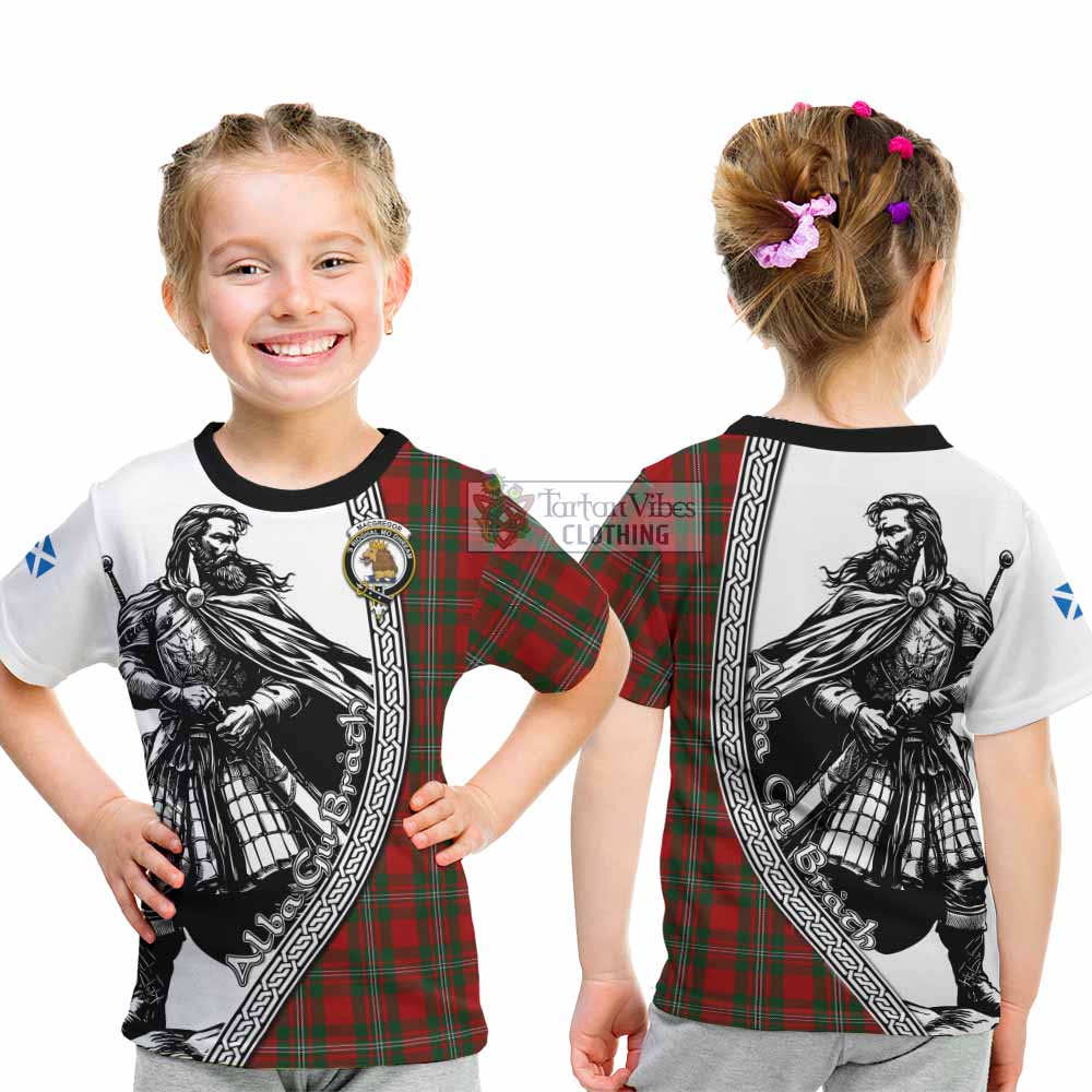 MacGregor (McGregor) Tartan Clan Crest Kid T-Shirt with Highlander Warrior Celtic Style