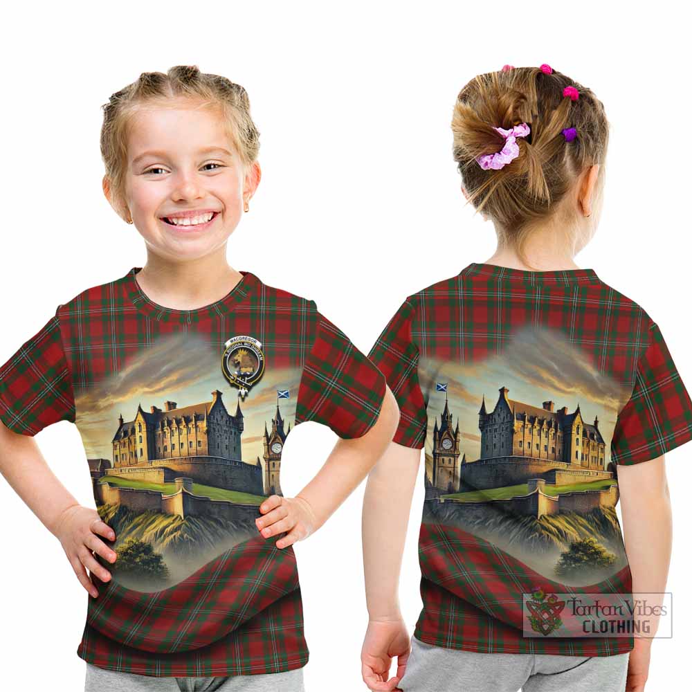 Tartan Vibes Clothing MacGregor (McGregor) Tartan Family Crest Kid T-Shirt with Scottish Ancient Castle Style