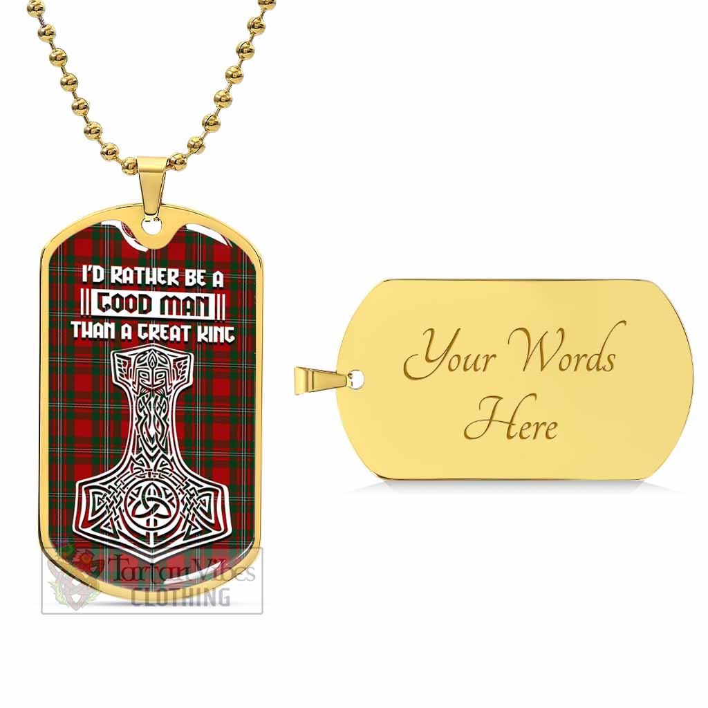 MacGregor (McGregor) Tartan Dog Tag Necklace Viking Mjolnir Style Gold Yes - Tartan Vibes Clothing