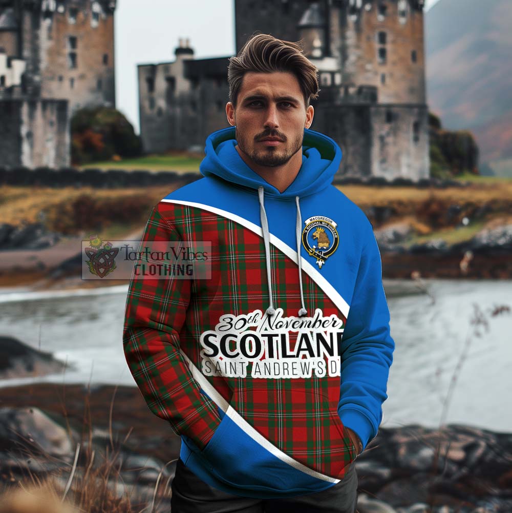 Tartan Vibes Clothing MacGregor (McGregor) Family Crest Tartan Cotton Hoodie Celebrate Saint Andrew's Day in Style