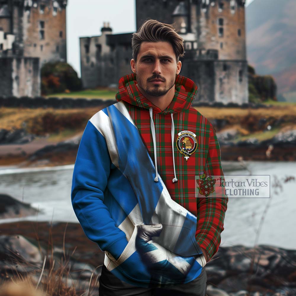 Tartan Vibes Clothing MacGregor (McGregor) Tartan Cotton Hoodie with Family Crest Scotland Patriotic Style