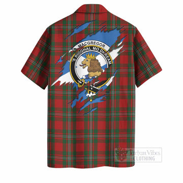 MacGregor (McGregor) Clan Crest In Me Tartan Hawaiian Shirt Scotland Flag Style