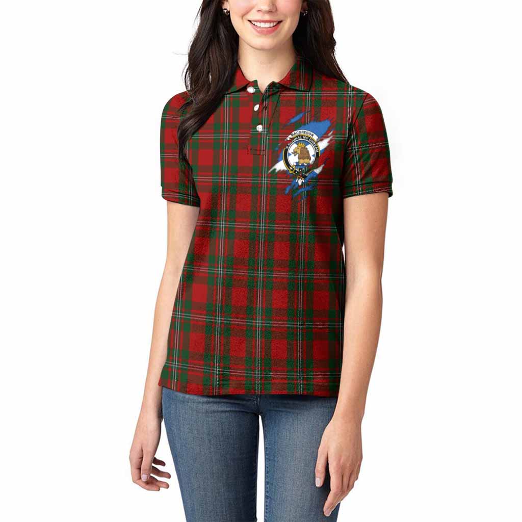 MacGregor (McGregor) Clan Crest In Me Tartan Women Polo Shirt Scotland Flag Style