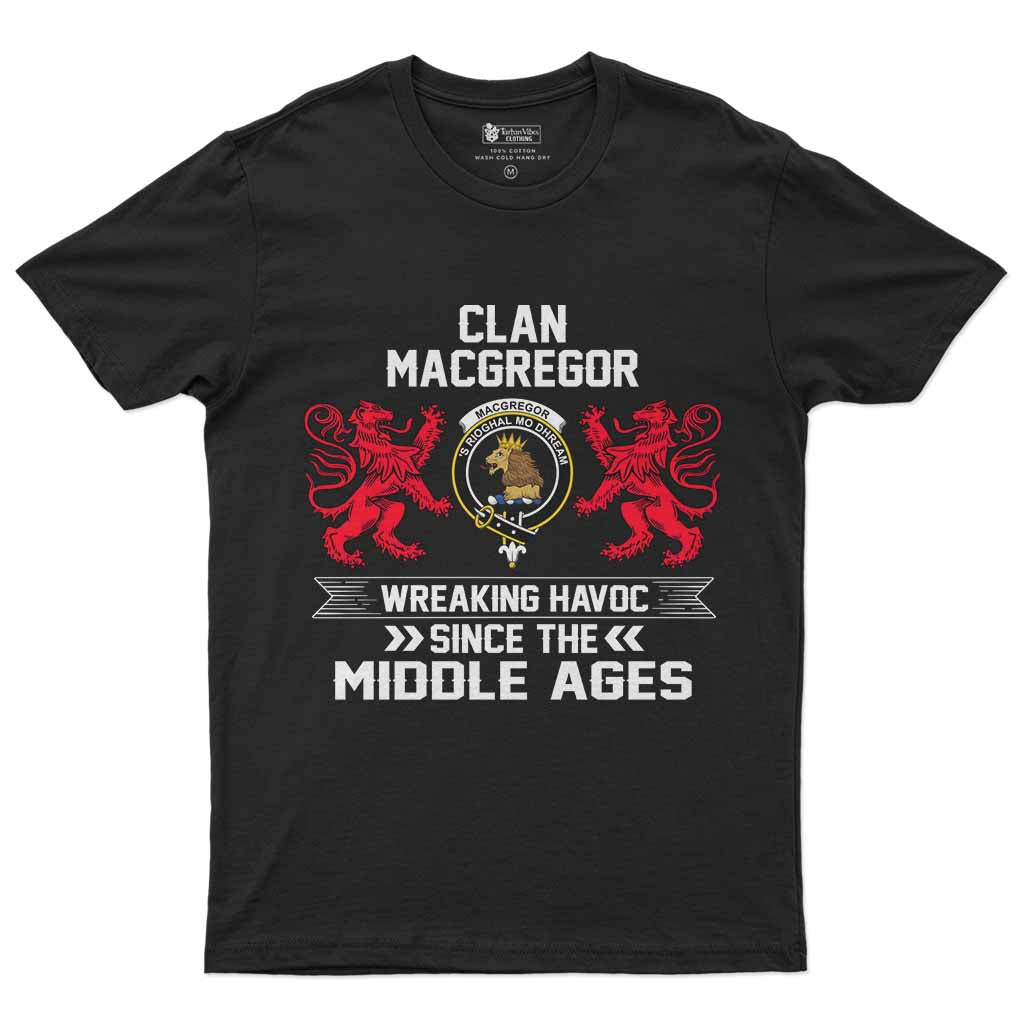 MacGregor (McGregor) Clan Crest Men's T-Shirt Wreaking Havoc Black - Tartan Vibes Clothing