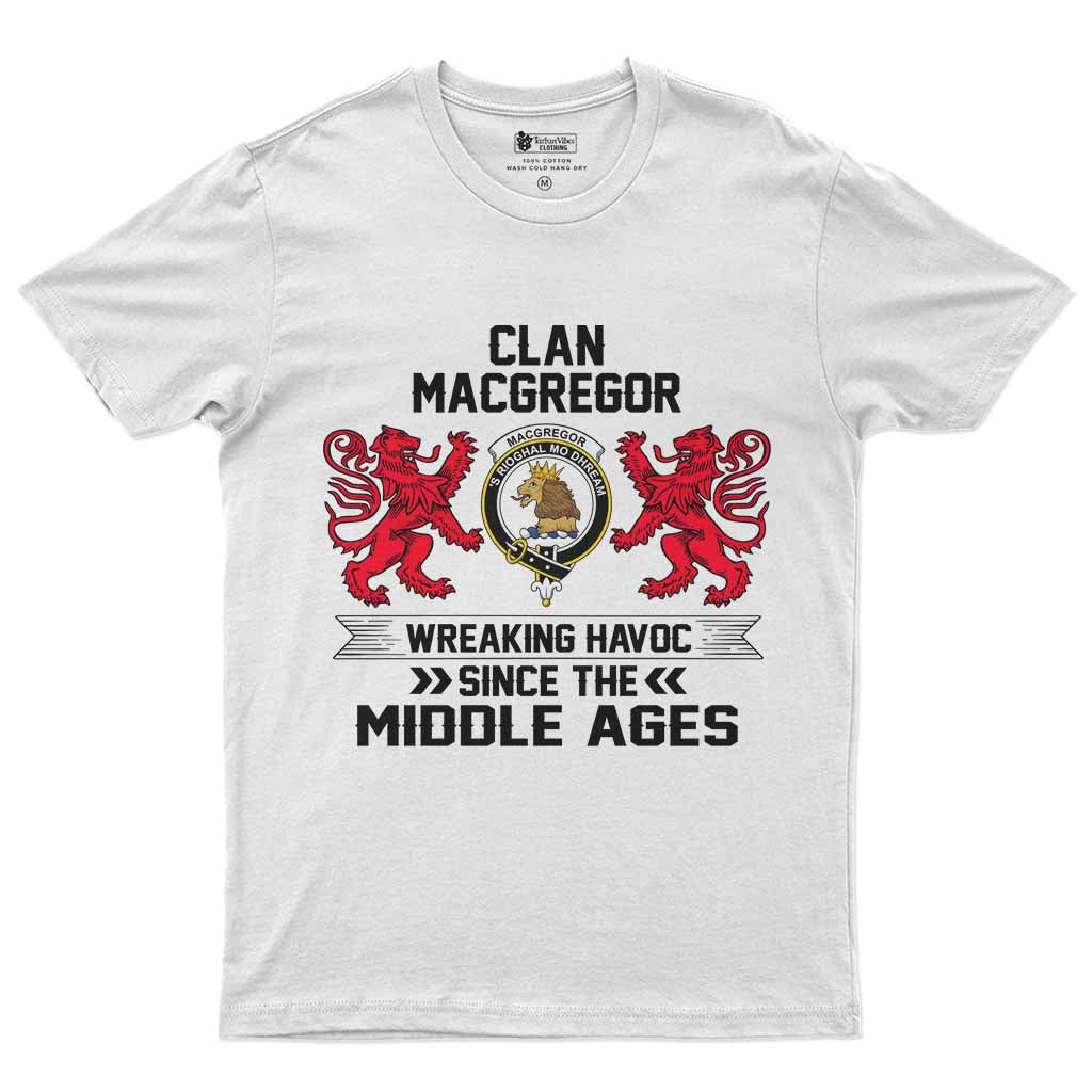 MacGregor (McGregor) Clan Crest Men's T-Shirt Wreaking Havoc White - Tartan Vibes Clothing