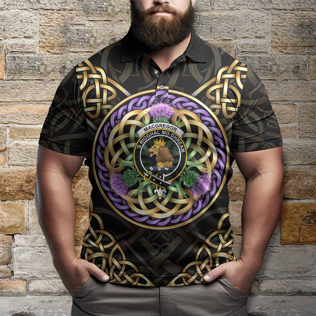 MacGregor (McGregor) Clan Crest Polo Shirt Celtic Scottish Thistle