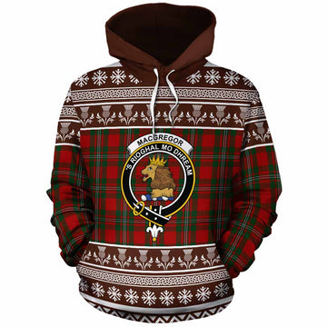 MacGregor (McGregor) Clan Tartan Christmas Cotton Hoodie with Family Crest