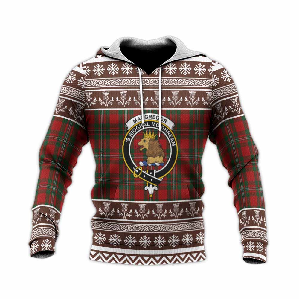 MacGregor (McGregor) Clan Tartan Christmas Knitted Hoodie with Family Crest - Tartan Vibes Clothing