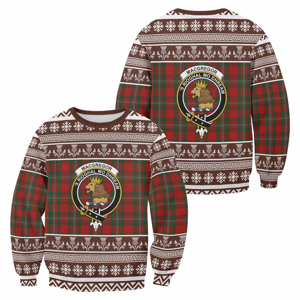 MacGregor (McGregor) Clan Tartan Christmas Sweatshirt with Family Crest - Tartan Vibes Clothing