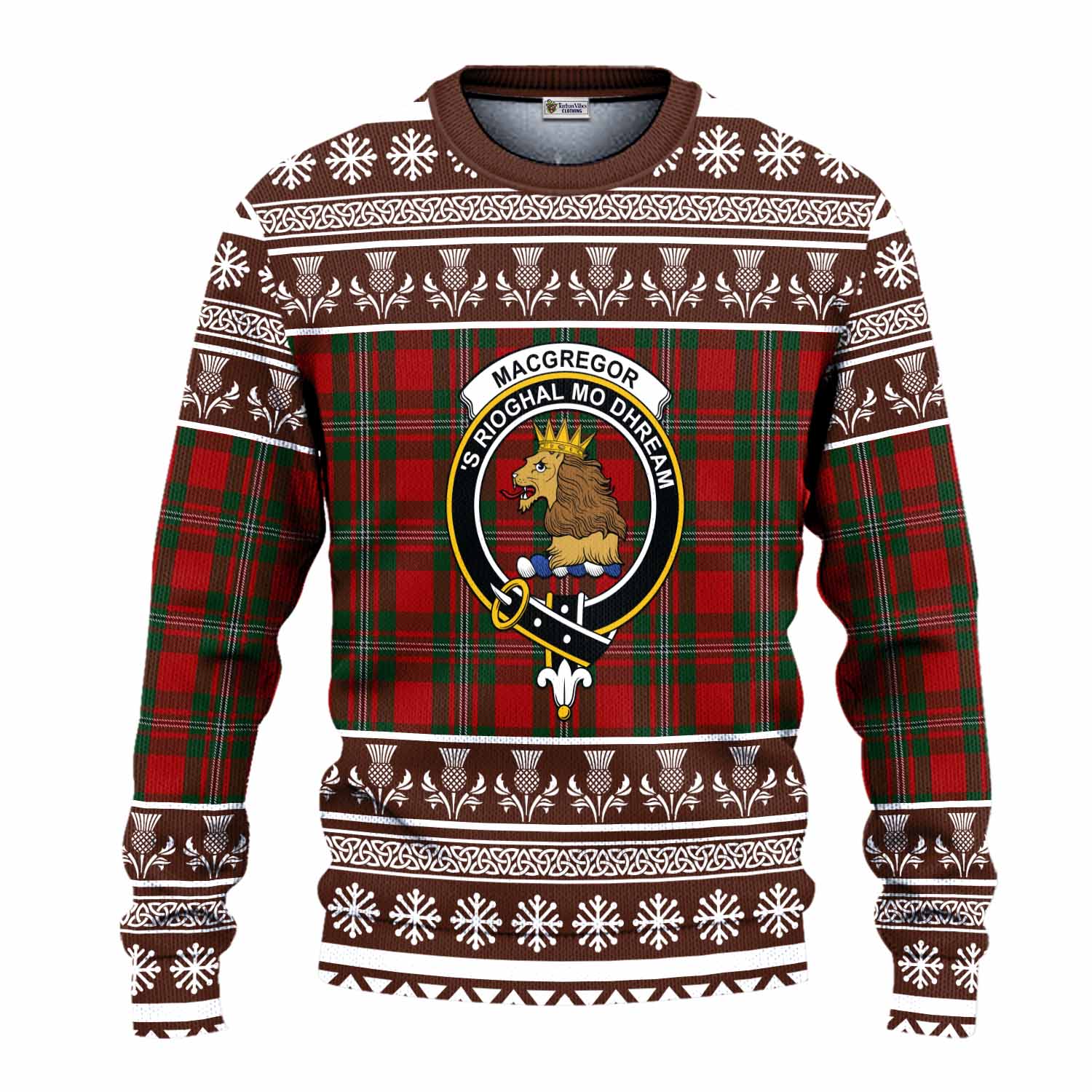 MacGregor (McGregor) Clan Tartan Christmas Ugly Sweater with Family Crest - Tartan Vibes Clothing
