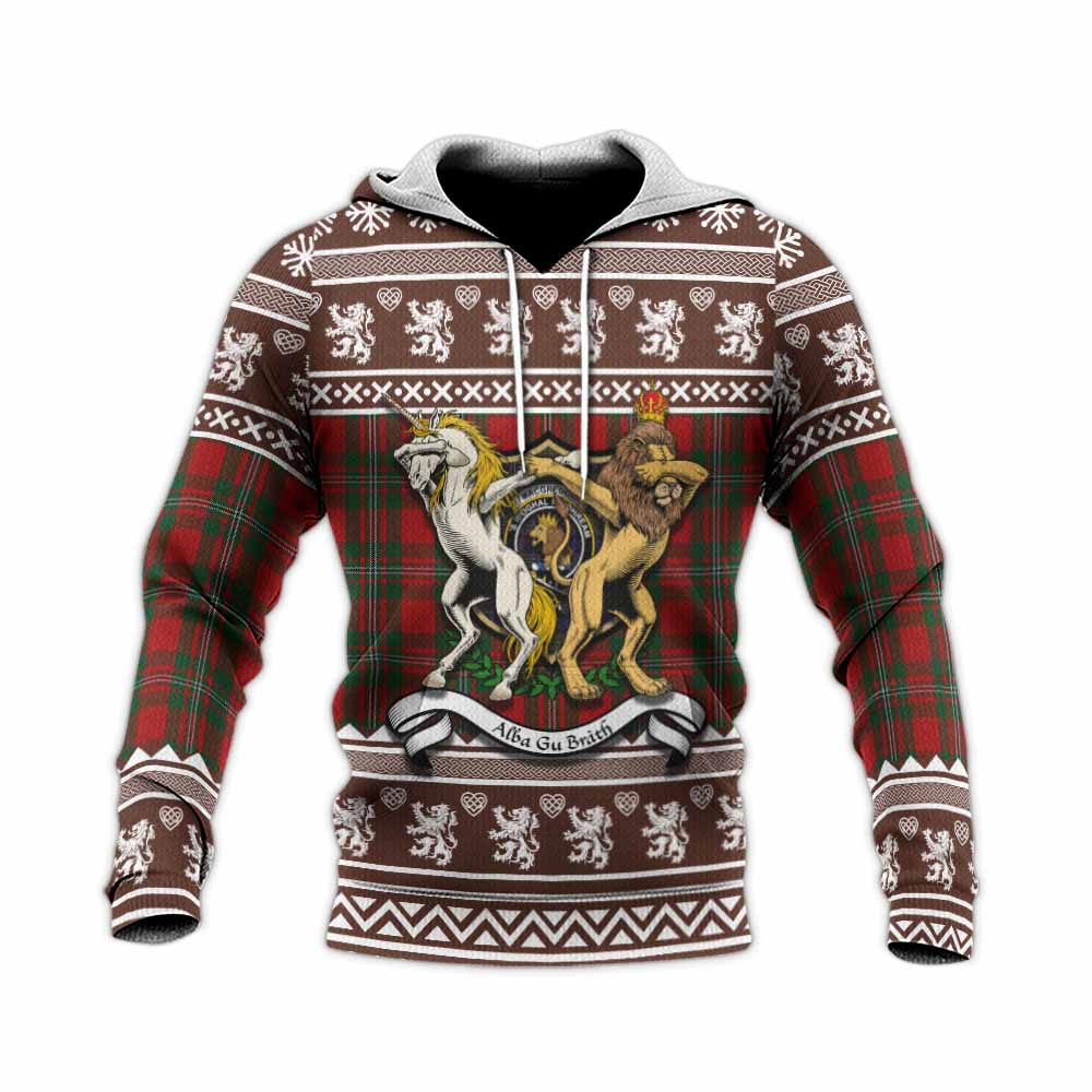 MacGregor (McGregor) Clan Tartan Crest Christmas Knitted Hoodie Coat of Arms Funny Style - Tartan Vibes Clothing