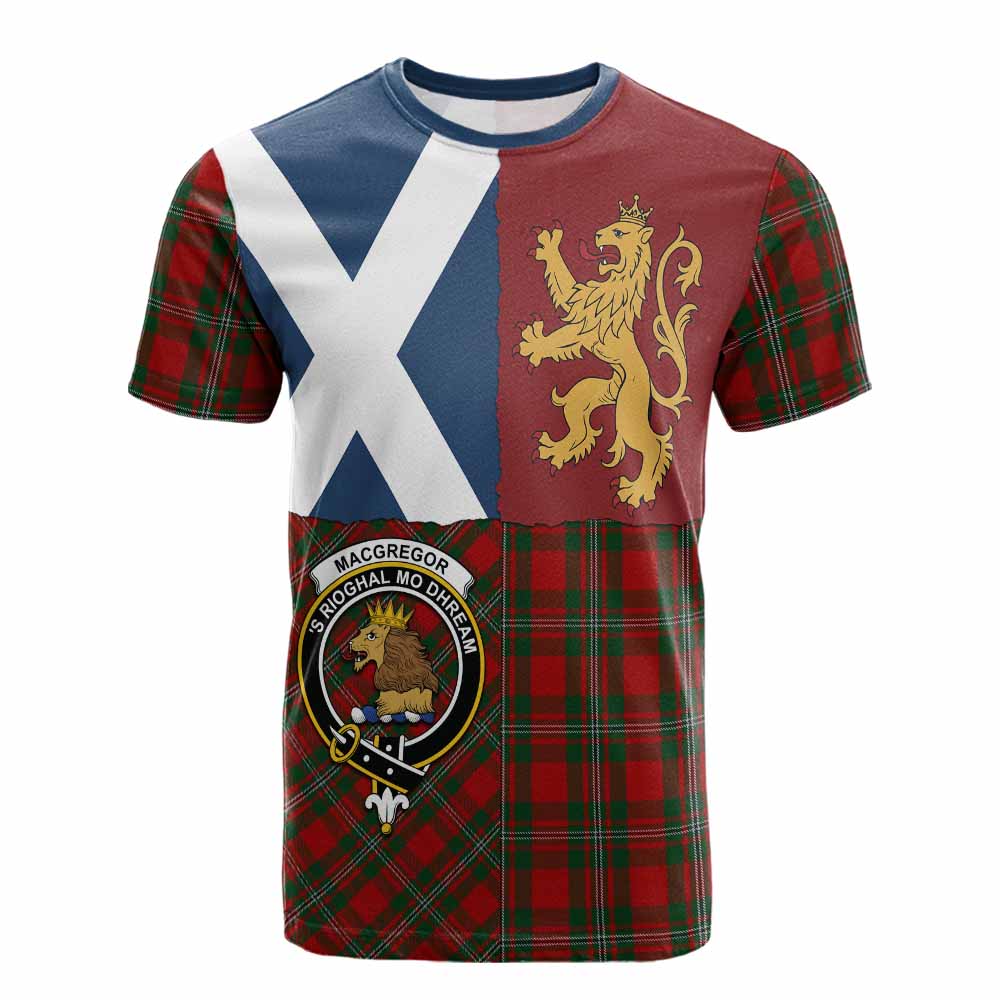 MacGregor (McGregor) Crest Tartan Cotton T-shirt with Lion Rampant Saltire Style - Tartan Vibes Clothing