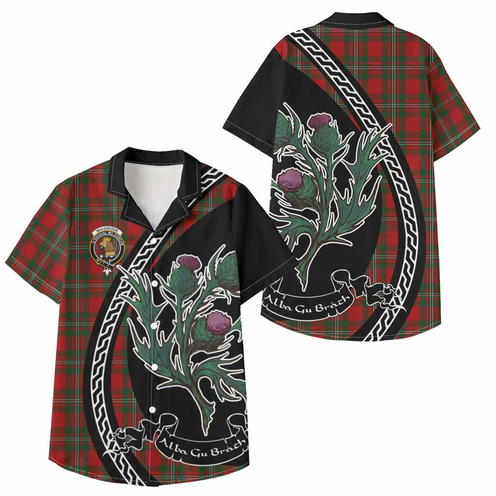 MacGregor (McGregor) Family Crest Tartan Kid Hawaiian Shirt Alba Thistle Inspired - Tartan Vibes Clothing