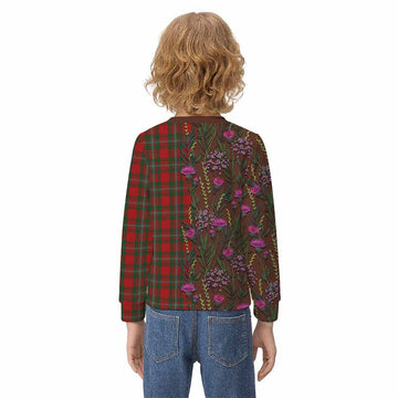 MacGregor (McGregor) Family Crest Tartan Kid Knitted Sweatshirt Scottish Thistle Flower Pattern Half Style