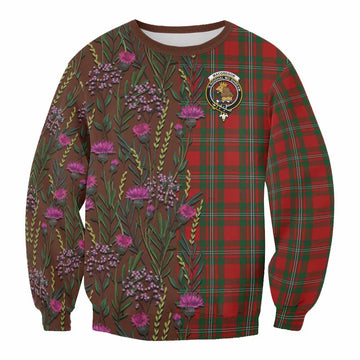 MacGregor (McGregor) Family Crest Tartan Sweatshirt Scottish Thistle Flower Pattern Half Style