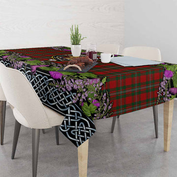 MacGregor (McGregor) Scottish Fraoch Thistle Tartan Tablecloth Celtic Cross - Tartan Vibes Clothing