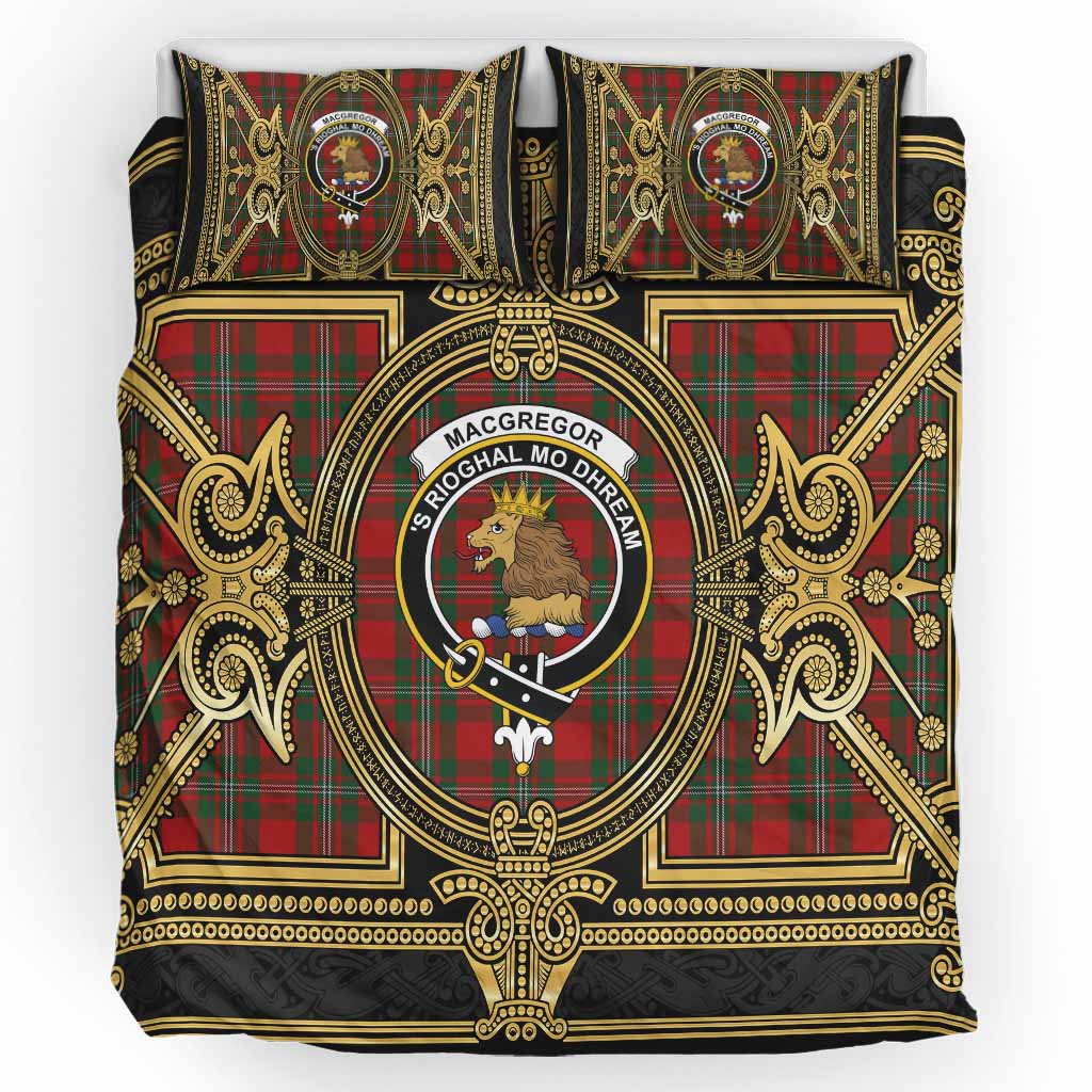 MacGregor (McGregor) Scottish Tartan Crest Bedding Set Royal Stylized