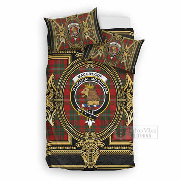 MacGregor (McGregor) Scottish Tartan Crest Bedding Set Royal Stylized