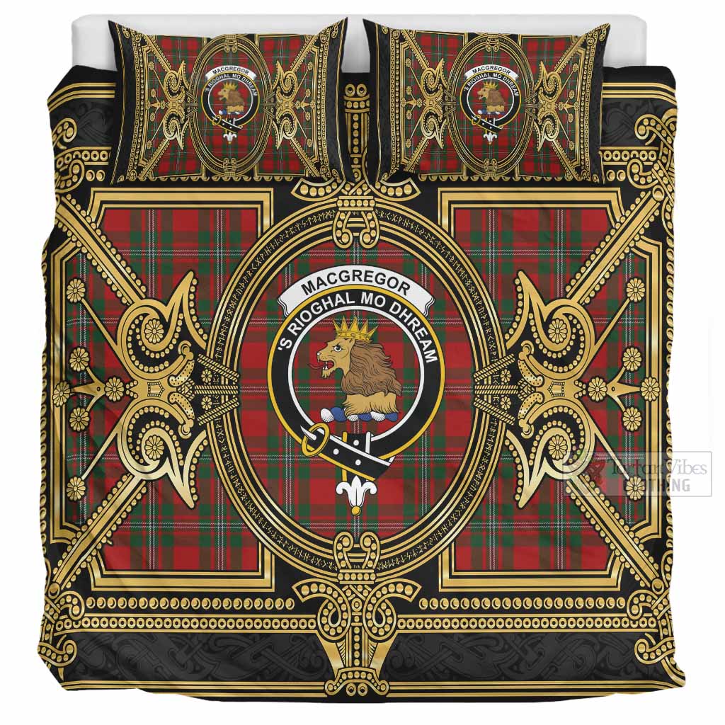 MacGregor (McGregor) Scottish Tartan Crest Bedding Set Royal Stylized