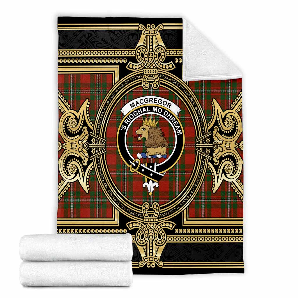 MacGregor (McGregor) Scottish Tartan Crest Blanket Royal Stylized X-Large 59 x 79 inches 150 x 200 cm - Tartan Vibes Clothing