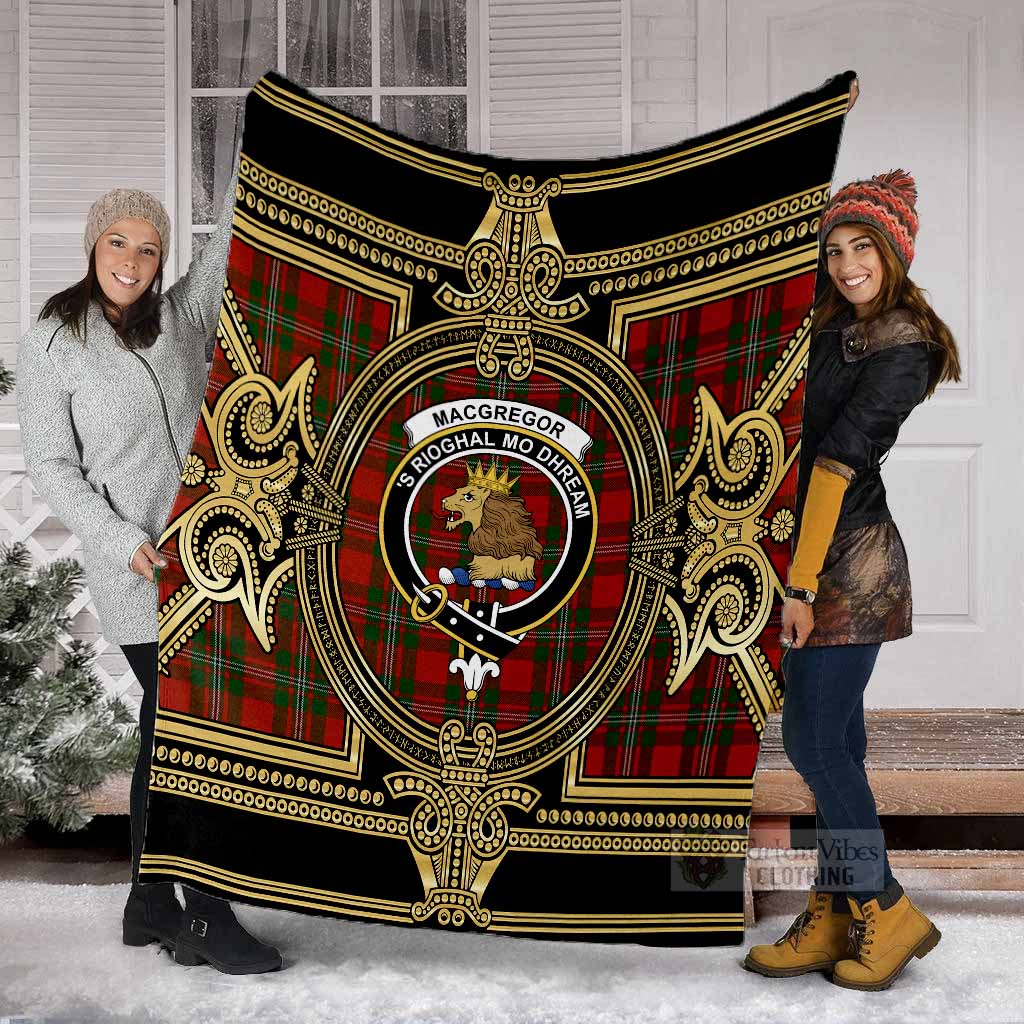 MacGregor (McGregor) Scottish Tartan Crest Blanket Royal Stylized - Tartan Vibes Clothing