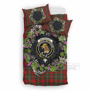 MacGregor (McGregor) Scottish Tartan White Heather With Thistle Bedding Set Beir Buaidh!
