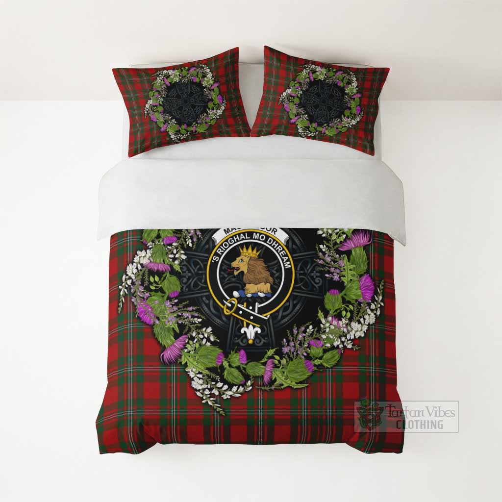 MacGregor (McGregor) Scottish Tartan White Heather With Thistle Bedding Set Beir Buaidh! - Tartan Vibes Clothing