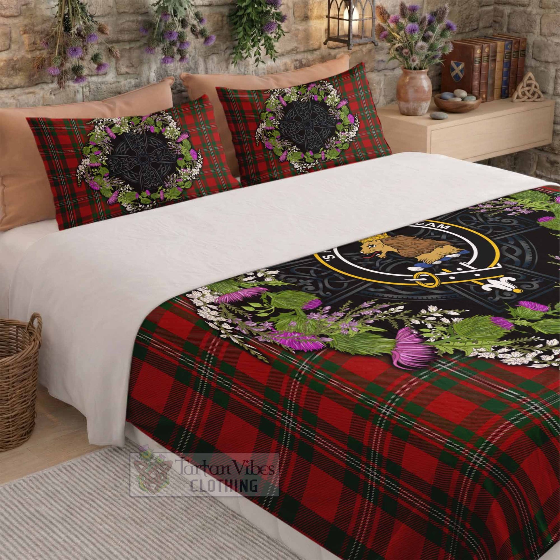 MacGregor (McGregor) Scottish Tartan White Heather With Thistle Bedding Set Beir Buaidh! - Tartan Vibes Clothing