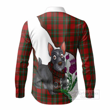 MacGregor (McGregor) Scottish Terrier Tartan Crest Long Sleeve Button Shirts Thistle Heritage Art
