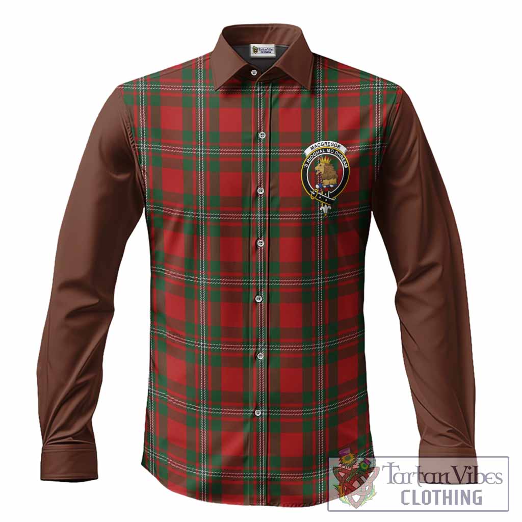 MacGregor (McGregor) Tartan Accent Long Sleeve Button Shirts with Family Crest