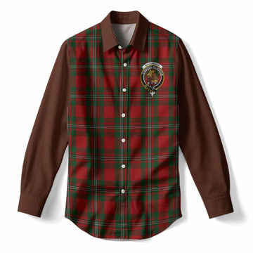 MacGregor (McGregor) Tartan Accent Women Casual Shirt with Family Crest
