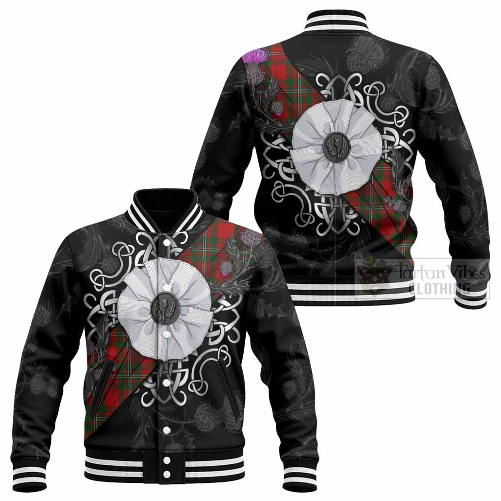 MacGregor (McGregor) Tartan Baseball Jacket Jacobite White Rose - Tartan Vibes Clothing