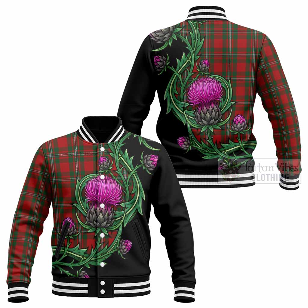 MacGregor (McGregor) Tartan Baseball Jacket Resilient Scottish Thistle - Tartan Vibes Clothing