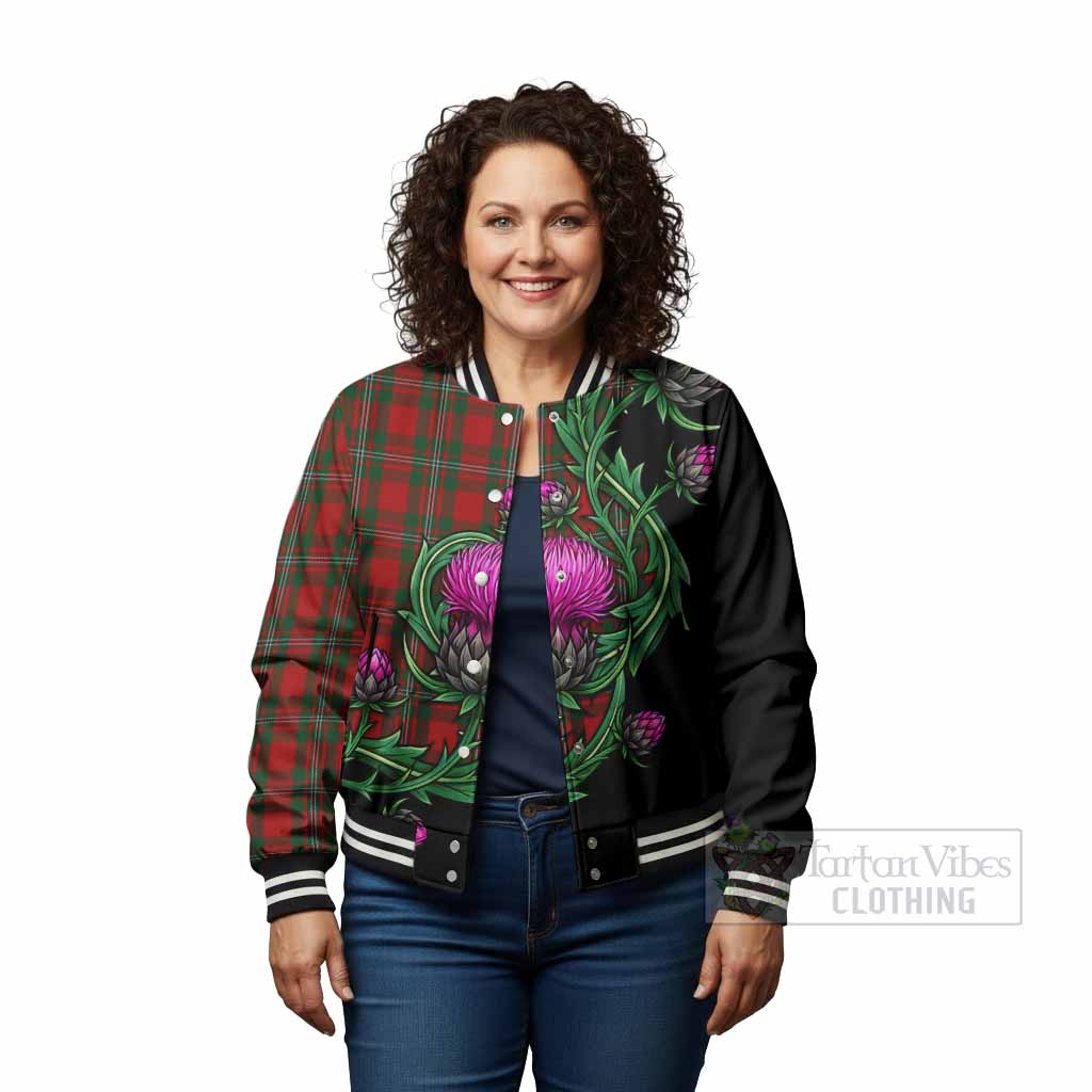 MacGregor (McGregor) Tartan Baseball Jacket Resilient Scottish Thistle - Tartan Vibes Clothing