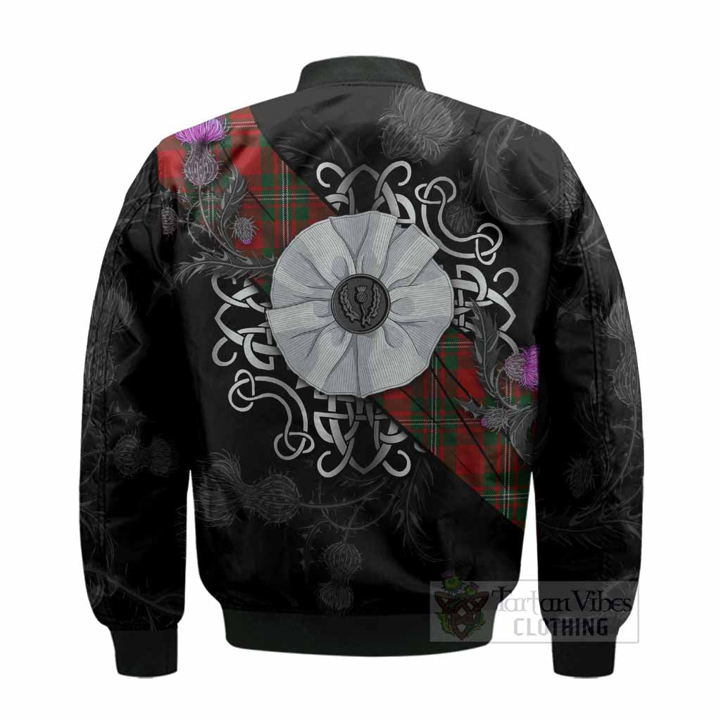 MacGregor (McGregor) Tartan Bomber Jacket Jacobite White Rose - Tartan Vibes Clothing