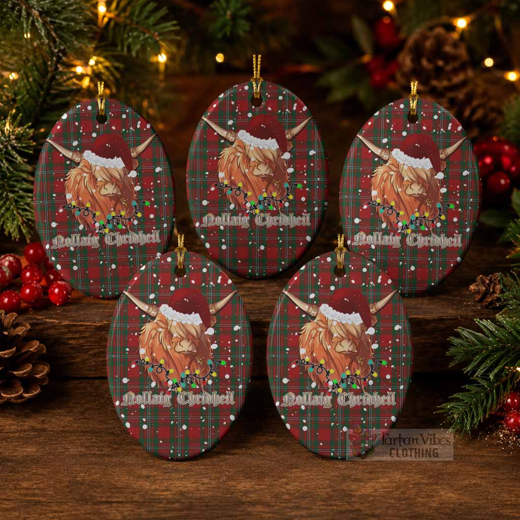 MacGregor (McGregor) Tartan Ceramic Oval Ornament Mister Coo - Highlander Decor Pack of 5 - Tartan Vibes Clothing