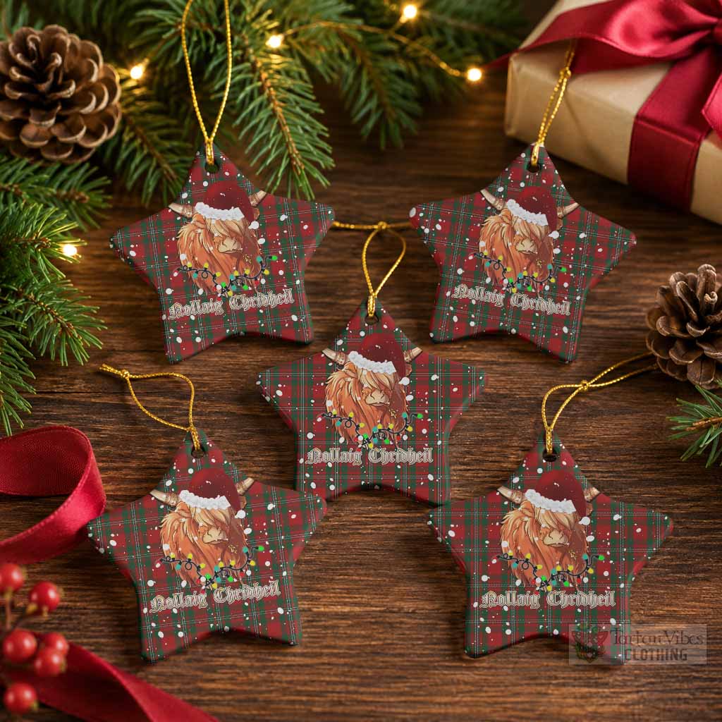 MacGregor (McGregor) Tartan Ceramic Star Ornament Mister Coo - Highlander Decor Pack of 5 - Tartan Vibes Clothing