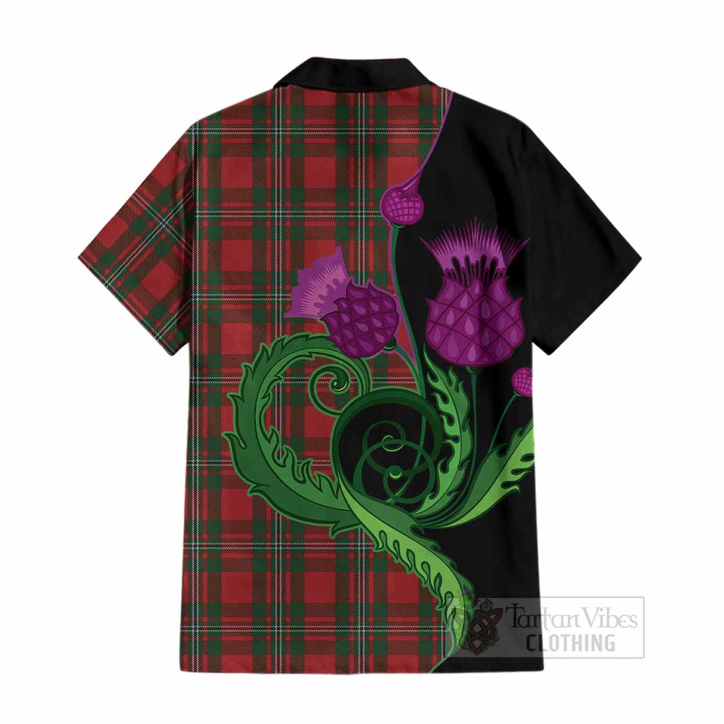 MacGregor (McGregor) Tartan Cotton Hawaiian Shirt Traditional Scottish Thistle