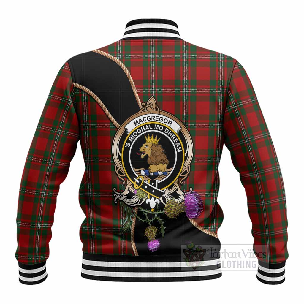 MacGregor (McGregor) Tartan Crest Baseball Jacket Scottish Thistle Spirit - Tartan Vibes Clothing
