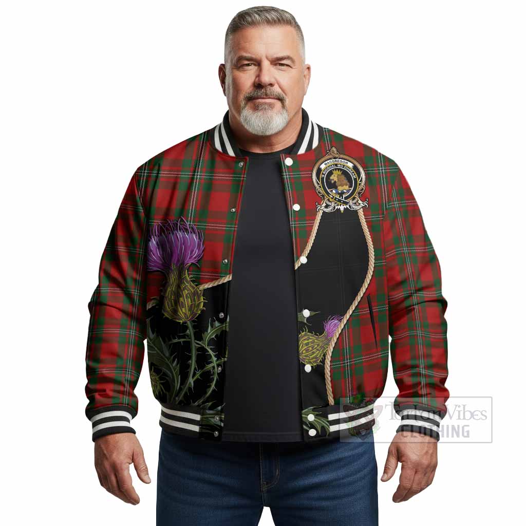 MacGregor (McGregor) Tartan Crest Baseball Jacket Scottish Thistle Spirit - Tartan Vibes Clothing