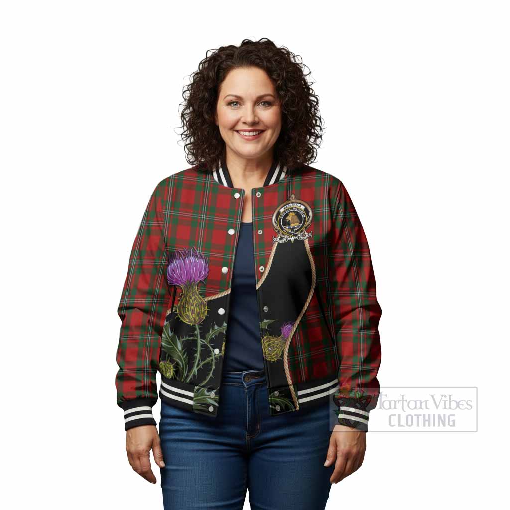 MacGregor (McGregor) Tartan Crest Baseball Jacket Scottish Thistle Spirit - Tartan Vibes Clothing