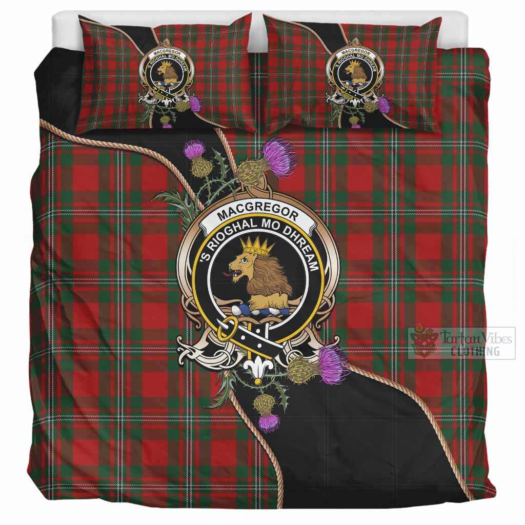 MacGregor (McGregor) Tartan Crest Bedding Set Scottish Thistle Spirit UK Bedding Set UK Super King 104*94 inch - Tartan Vibes Clothing