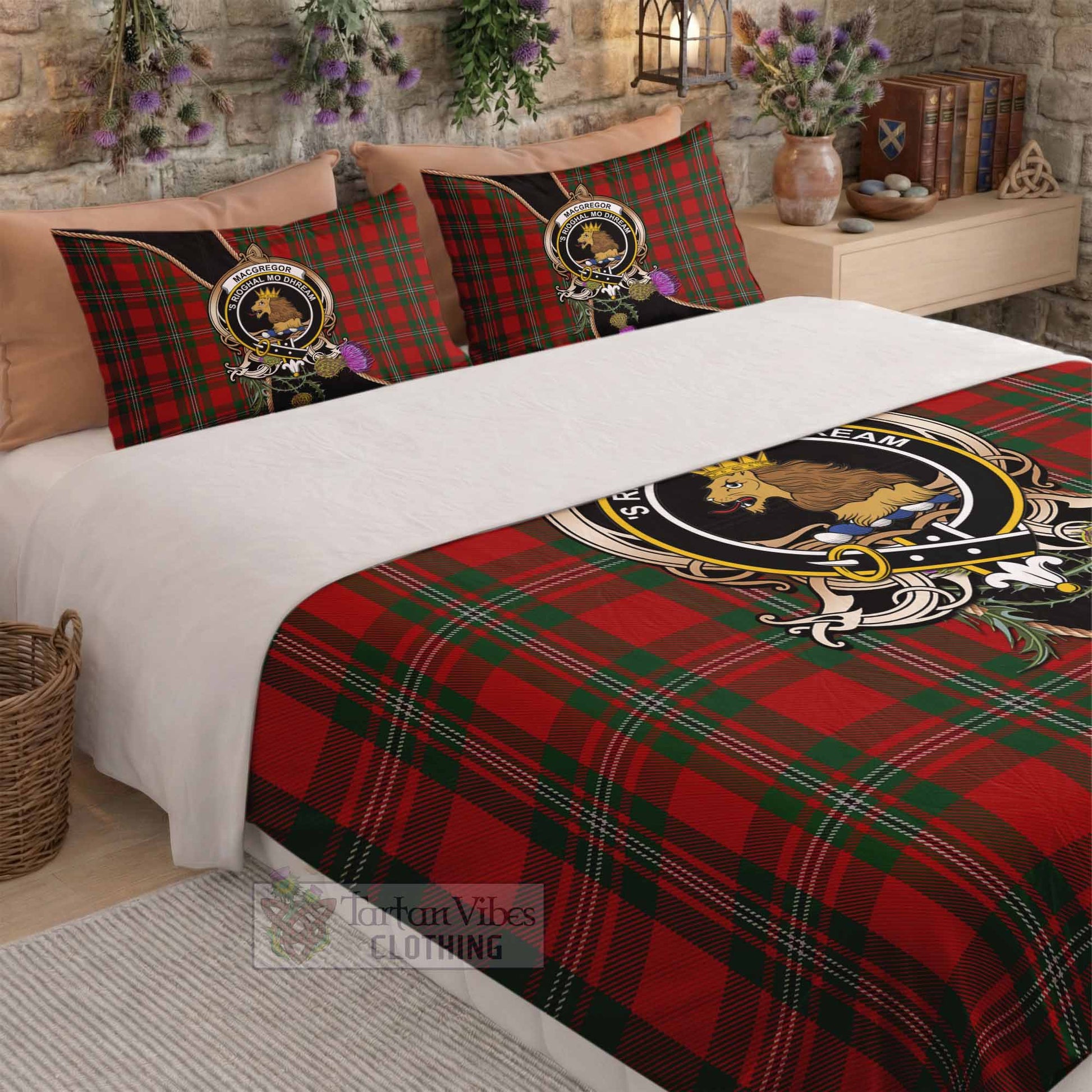 MacGregor (McGregor) Tartan Crest Bedding Set Scottish Thistle Spirit - Tartan Vibes Clothing