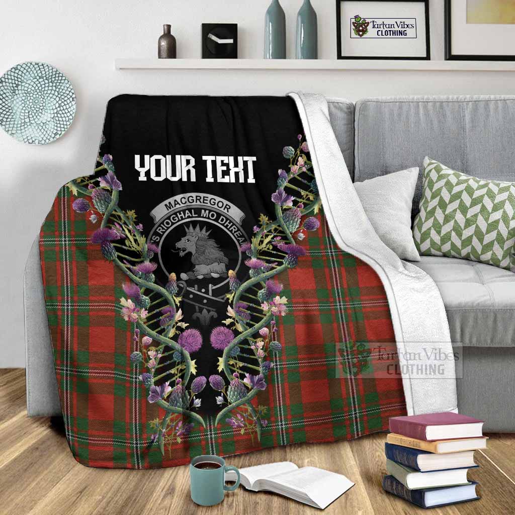 MacGregor (McGregor) Tartan Crest Blanket Scottish Heritage Thistle DNA